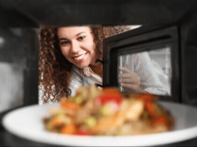 Microwaves cook by using electromagnetic waves that are absorbed into the various molecules of your food.