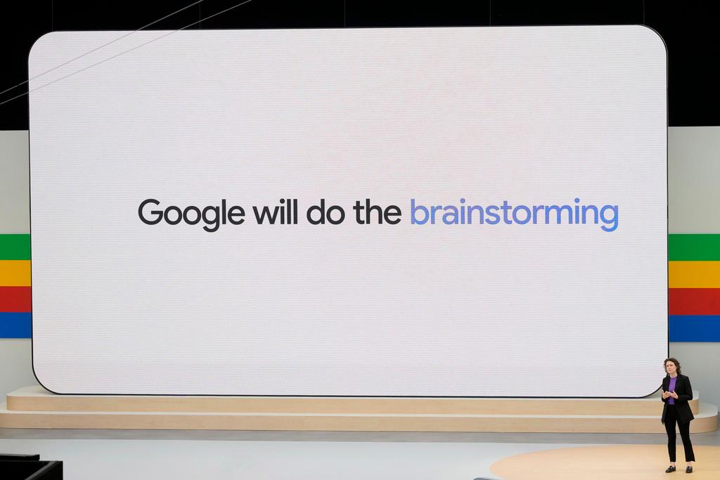 Liz Reid, Google head of Search, speaks at a Google I/O event in Mountain View, Calif., Tuesday, May 14, 2024.
