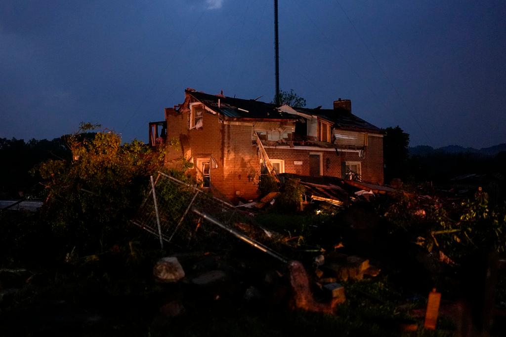 Home damaged by severe weather in Columbia, Tenn.