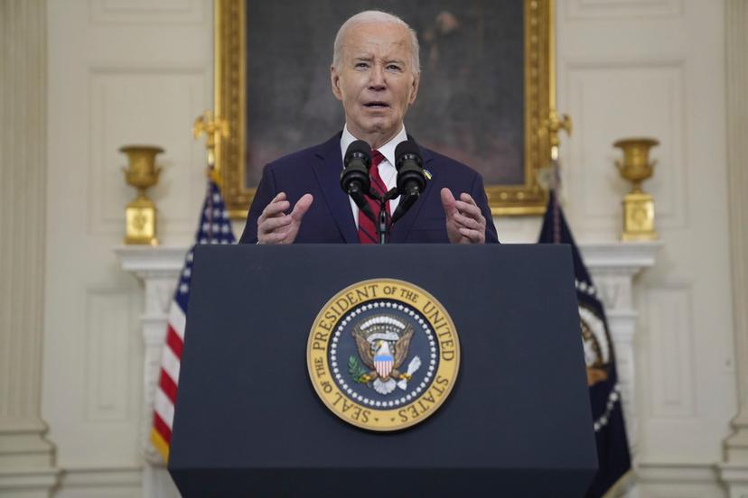 President Joe Biden speaks before signing a $95 billion Ukraine aid package