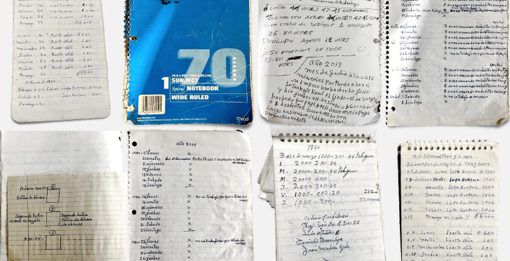 He also recorded the day he made nothing at all. Using an X to indicate zero, on July 26, 1990, Pedro wrote, “X because there was no work.”