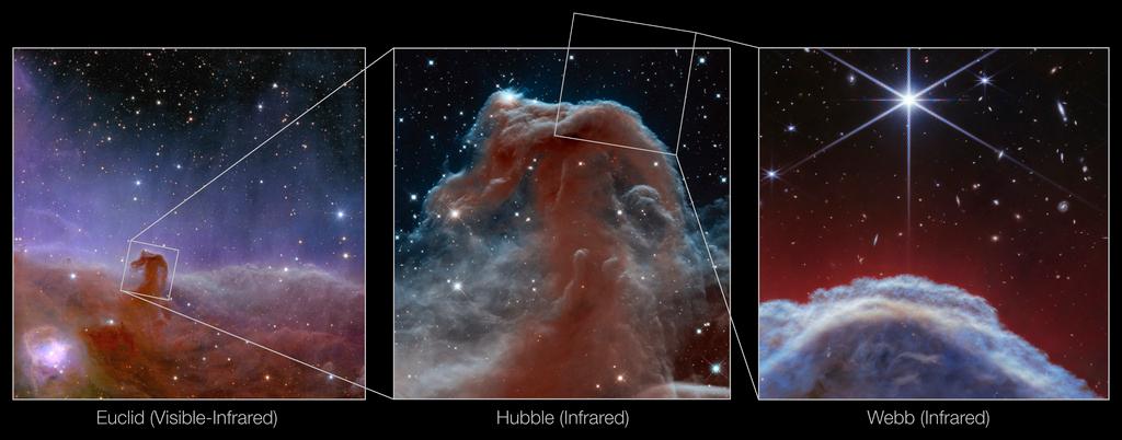  Three views of the Horsehead Nebula