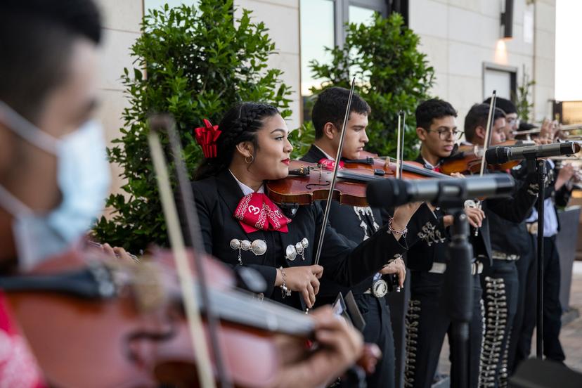 Members of the Odessa High School mariachi band perform at a Cinco de Mayo celebration hosted by the Odessa Hispanic Chamber of Commerce at the Odessa Marriott Hotel and Convention Center in Odessa, Texas