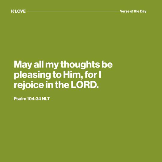 May all my thoughts be pleasing to Him, for I rejoice in the LORD.