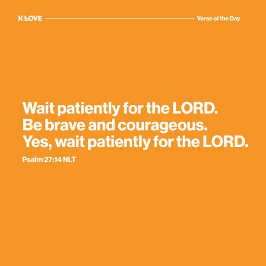 Wait patiently for the LORD. Be brave and courageous. Yes, wait patiently for the LORD.
