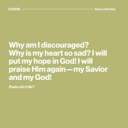 Why am I discouraged? Why is my heart so sad? I will put my hope in God! I will praise Him again—my Savior and my God!