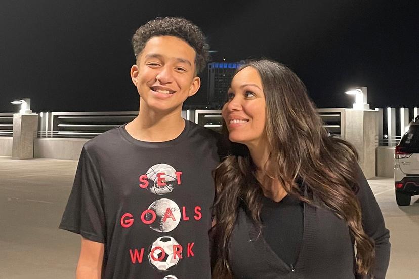  Megan Garcia stands with her son, Sewell Setzer III