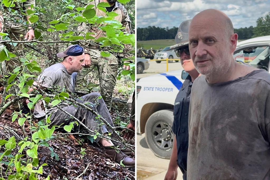 Combo of images released by the Arkansas Department of Corrections shows the recapture of escaped inmate Grant Hardin