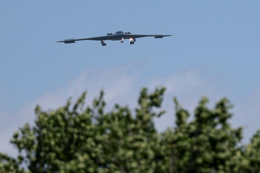 B-2 bomber arrives at Whiteman Air Force Base Mo.
