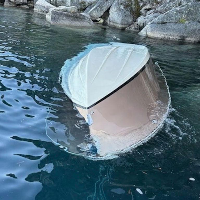 flipped boat