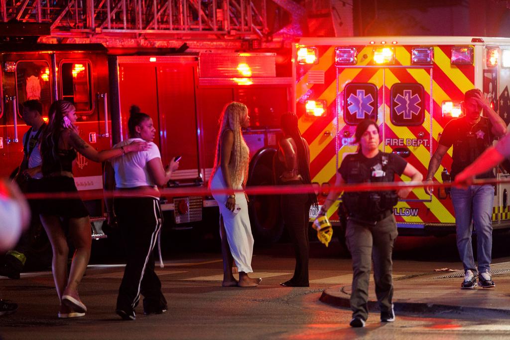 Officers work the scene of a shooting in Chicago