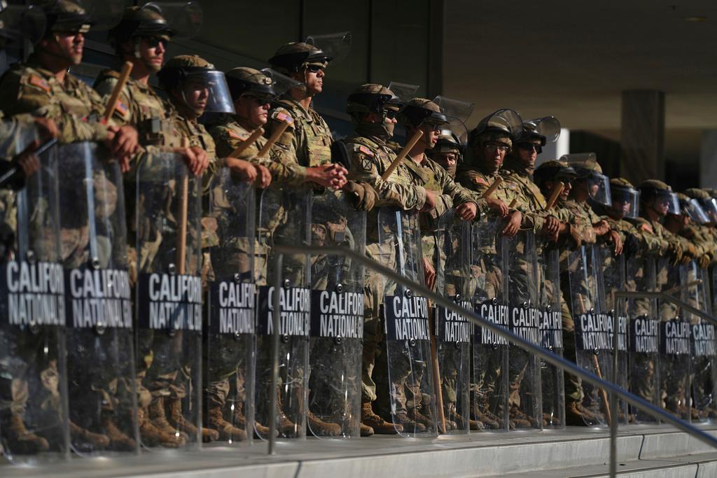 California National Guard are positioned at the Federal Building