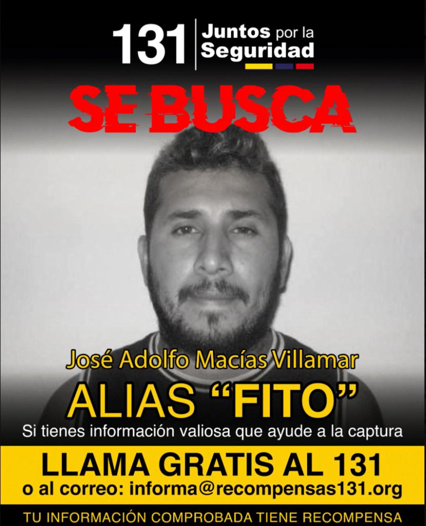 Wanted poster posted on X by Ecuador's Ministry of Interior
