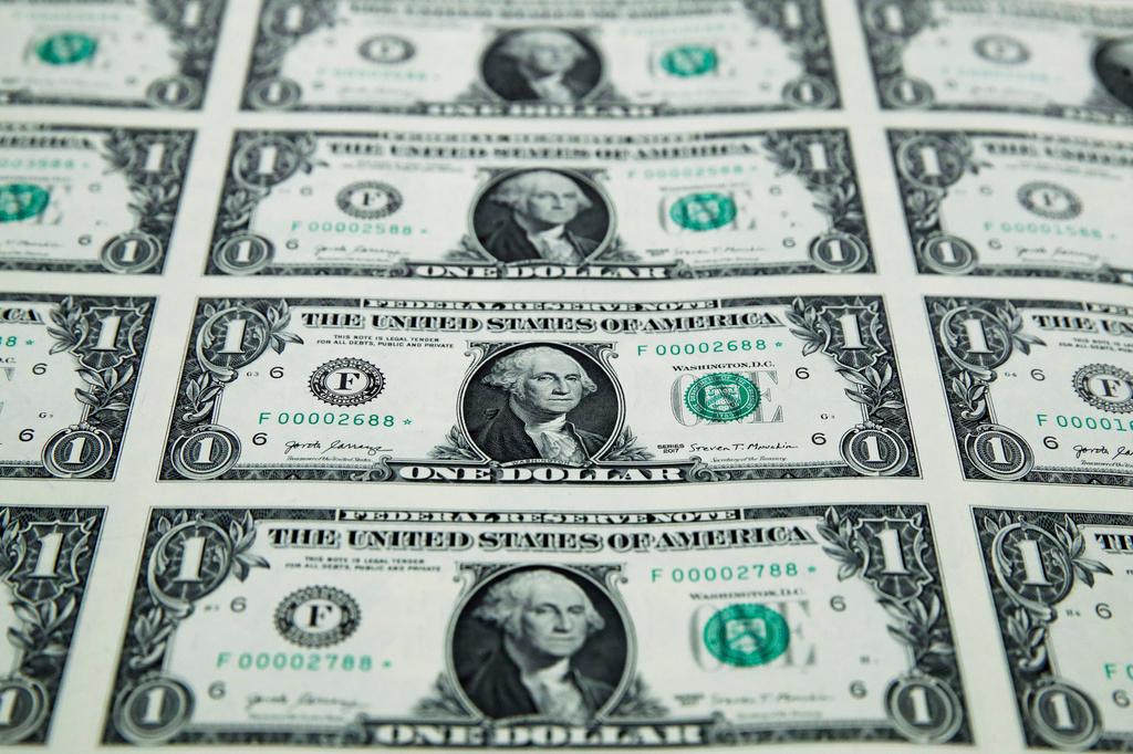 A sheet of new $1 bills