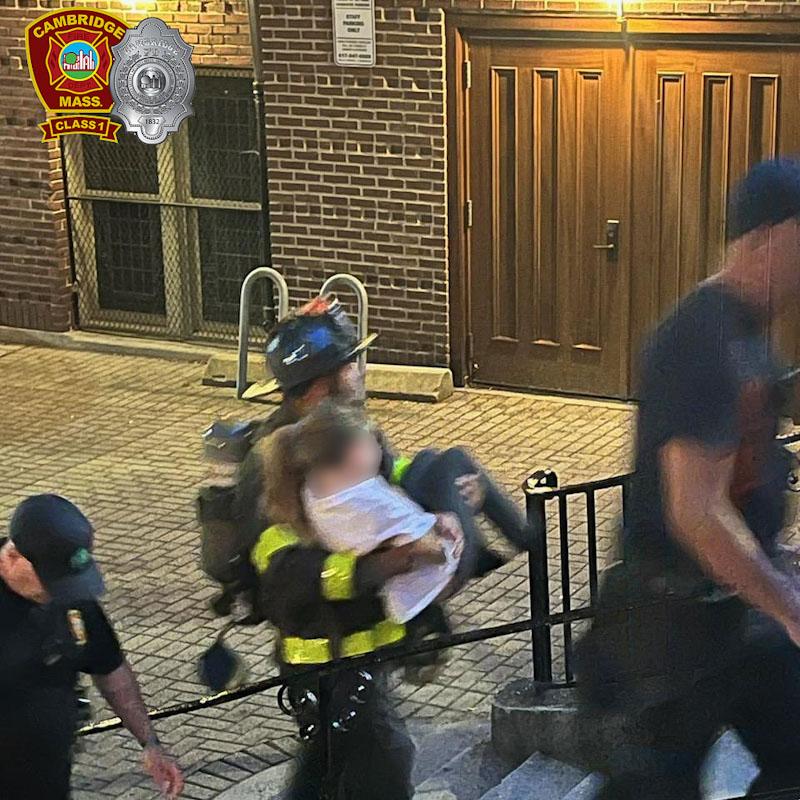fire fighter helps child 