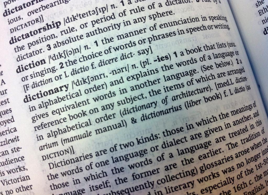 dictionary page