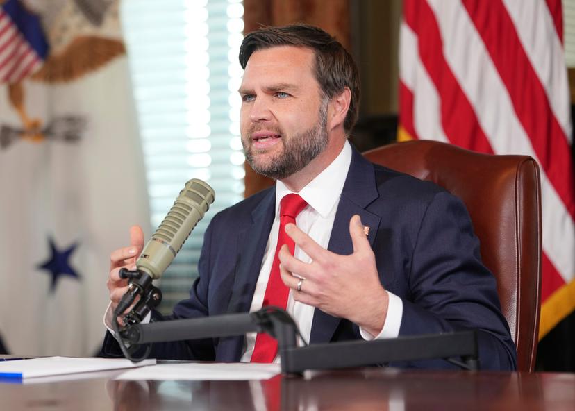 Vice President JD Vance hosts an episode of "The Charlie Kirk Show" at the White House