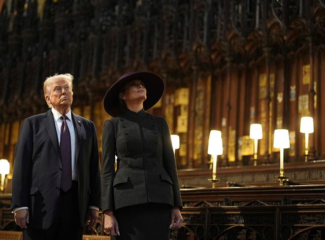 President Trump and first lady Melania Trump visit St George's Chapel at Windsor Castle, in Windsor, England