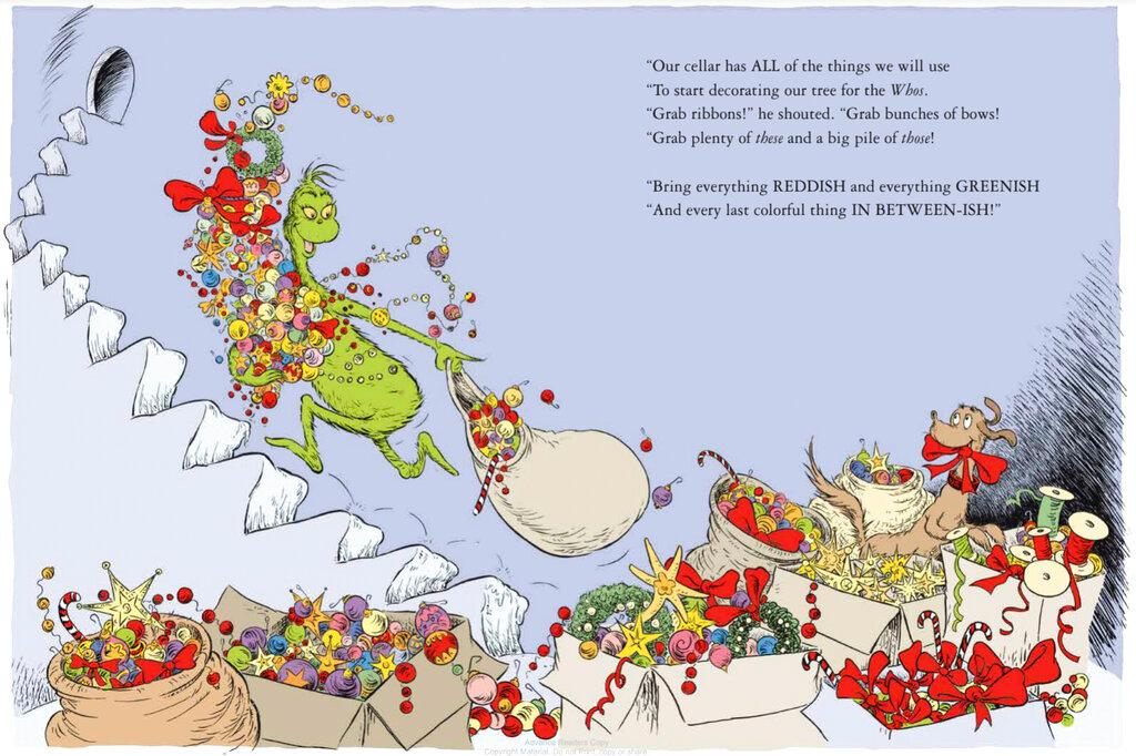 a page from the new book "How the Grinch Lost Christmas!"
