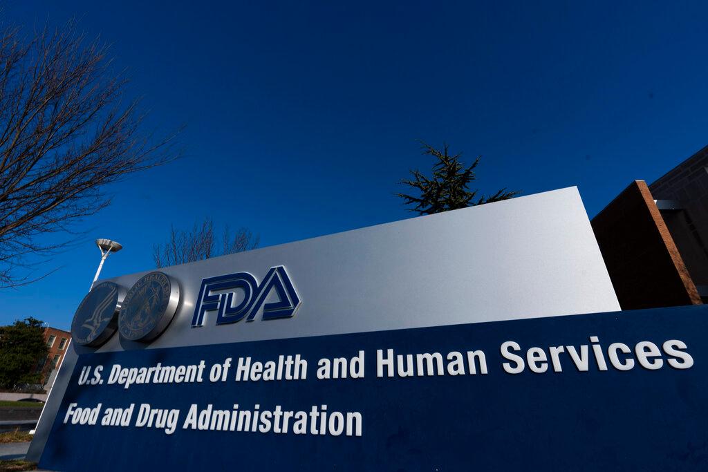 A sign in front of the Food and Drug Administration building