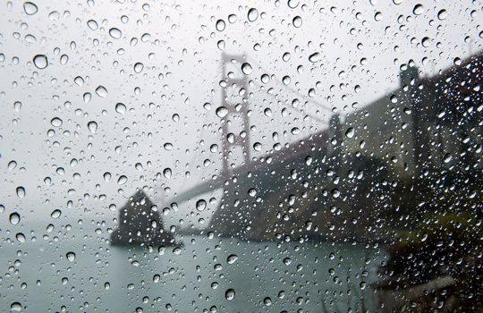 Stormy weather at Golden Gate Bridge in San Francisco
