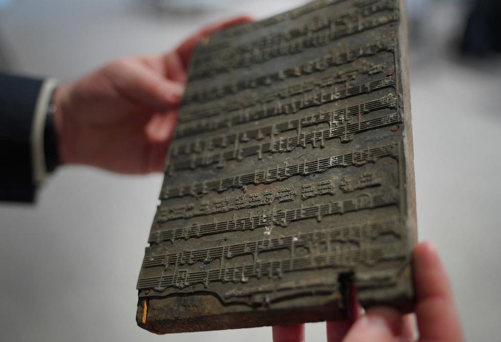 A printing plate that gospel composer and publisher Charles Henry Pace used to print sheet music.