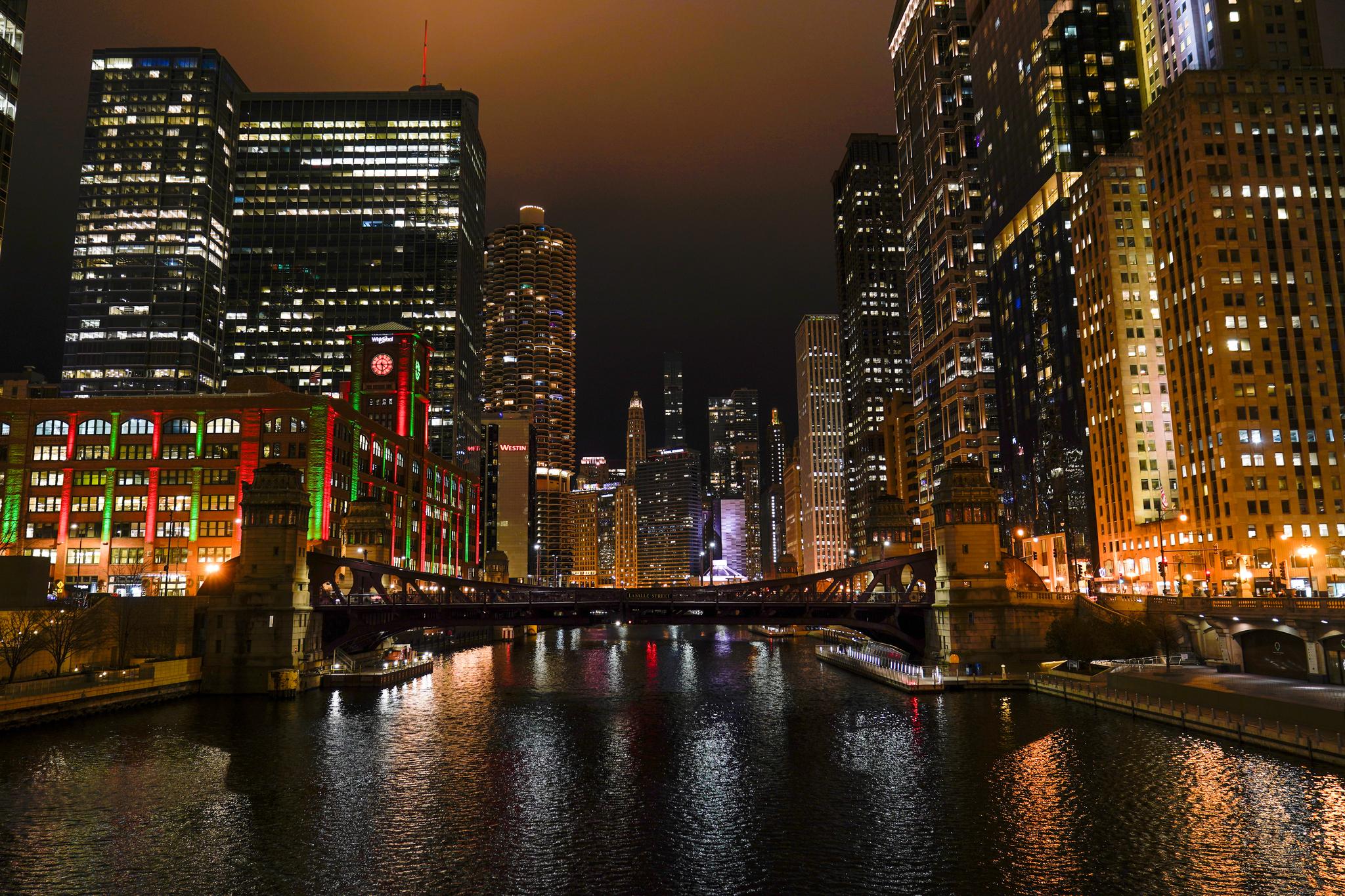 The Chicago skyline is seen along Chicago River Nov. 28, 2022, in Chicago. Democrats have chosen Chicago to host their 2024 national convention.