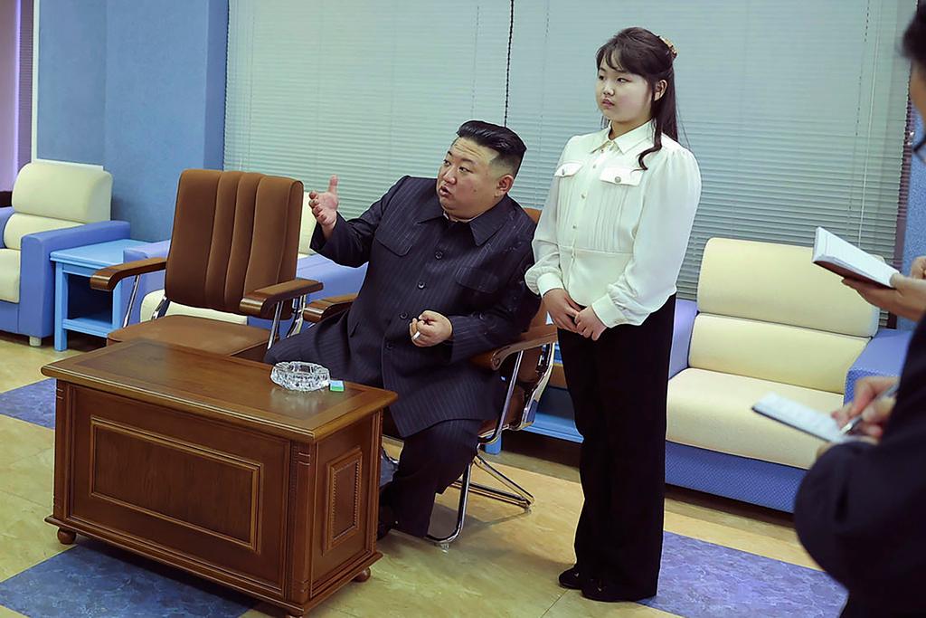 North Korean leader Kim Jong Un, and his daughter visit the National Aerospace Development Administration in North Korea