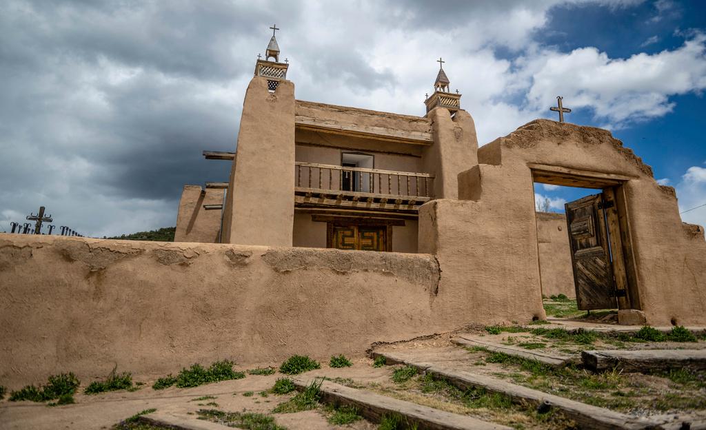 An exterior view of the San Jose de Gracia Catholic Church, built in 1760, in Las Trampas, New Mexico, Friday, April 14, 2023.