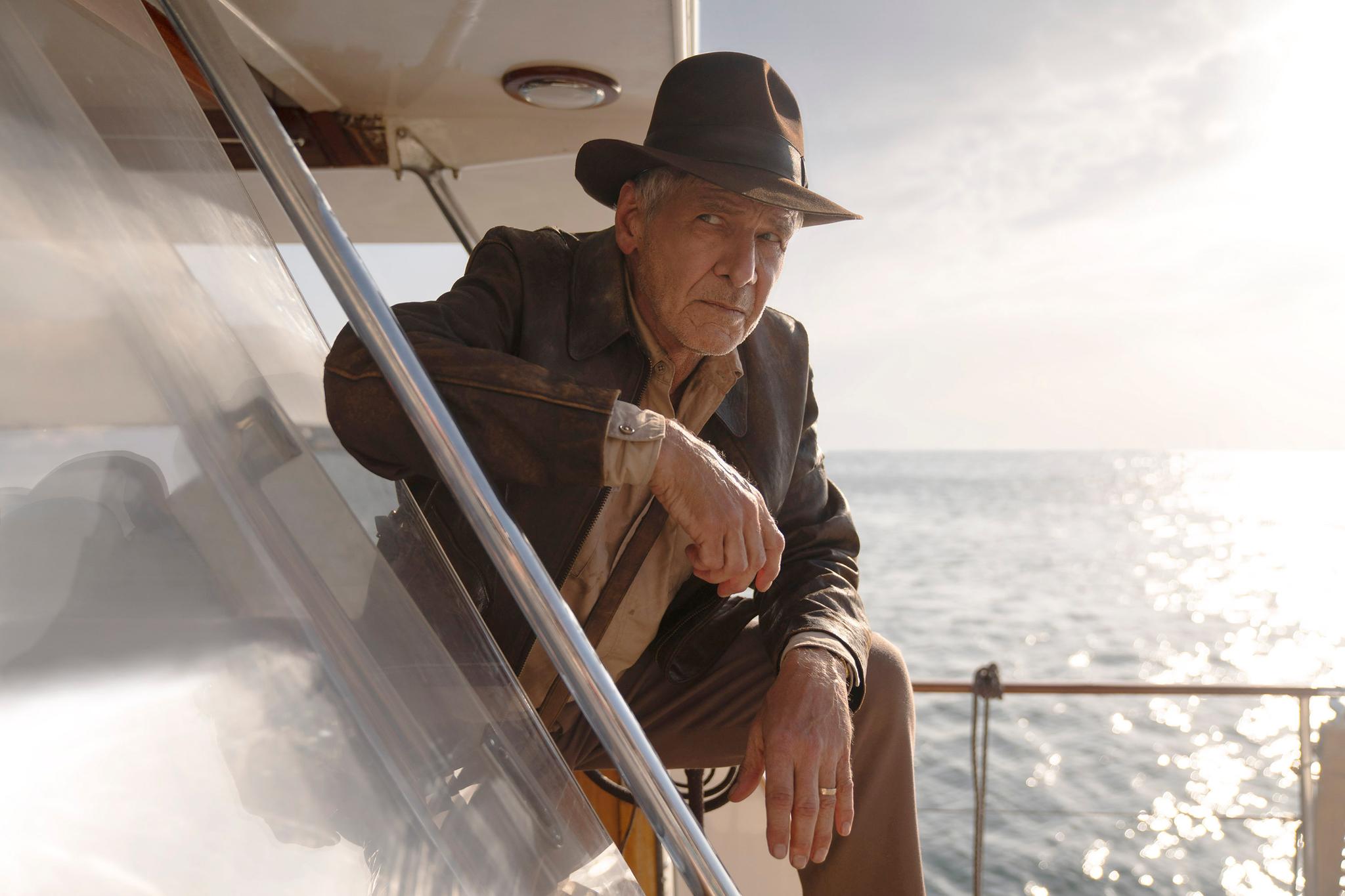 This image released by Lucasfilm shows Harrison Ford in a scene from "Indiana Jones and the Dial of Destiny."