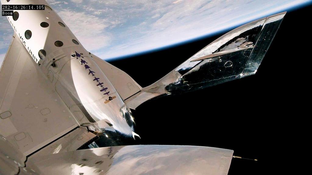 Earth from Virgin Galactic's rocket plane as it reaches an altitude of more than 54 miles during a test flight