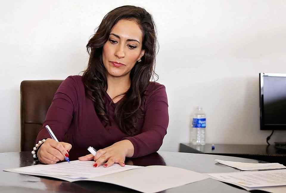 Woman sitting at desk