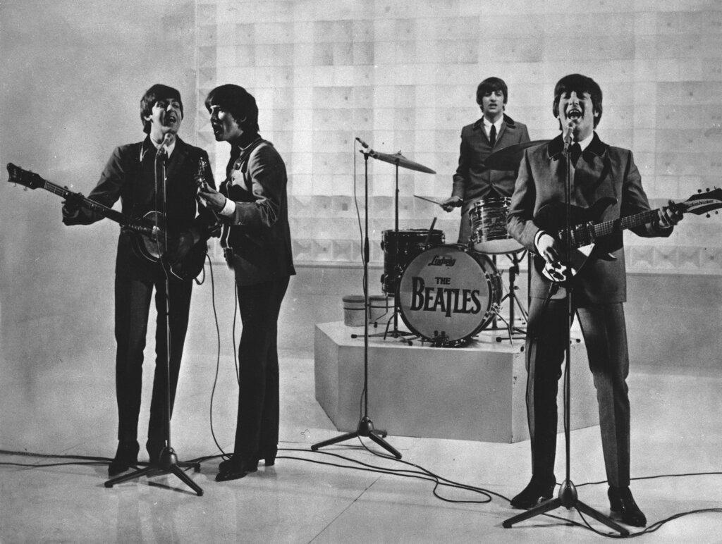 Beatles From left to right: Paul McCartney, George Harrison, Ringo Starr, and John Lennon.