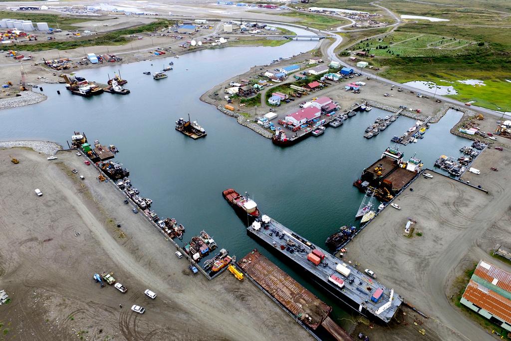 This photo provided by the City of Nome shows the inner harbor of the Port of Nome, Alaska, on Aug. 11, 2017,
