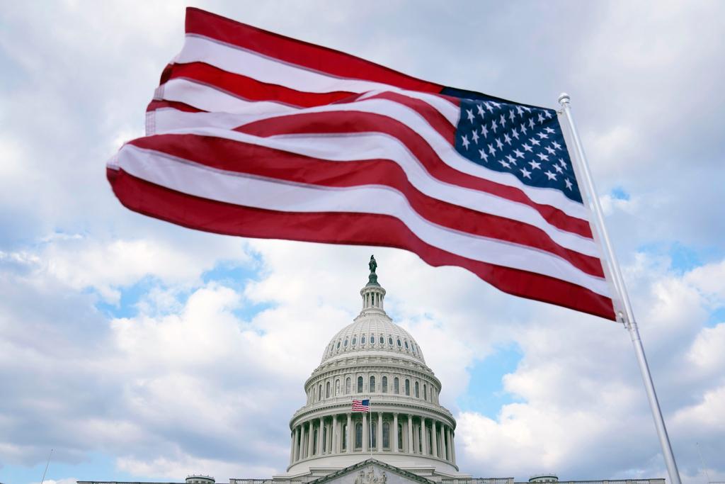 American flag flying above nation's capital