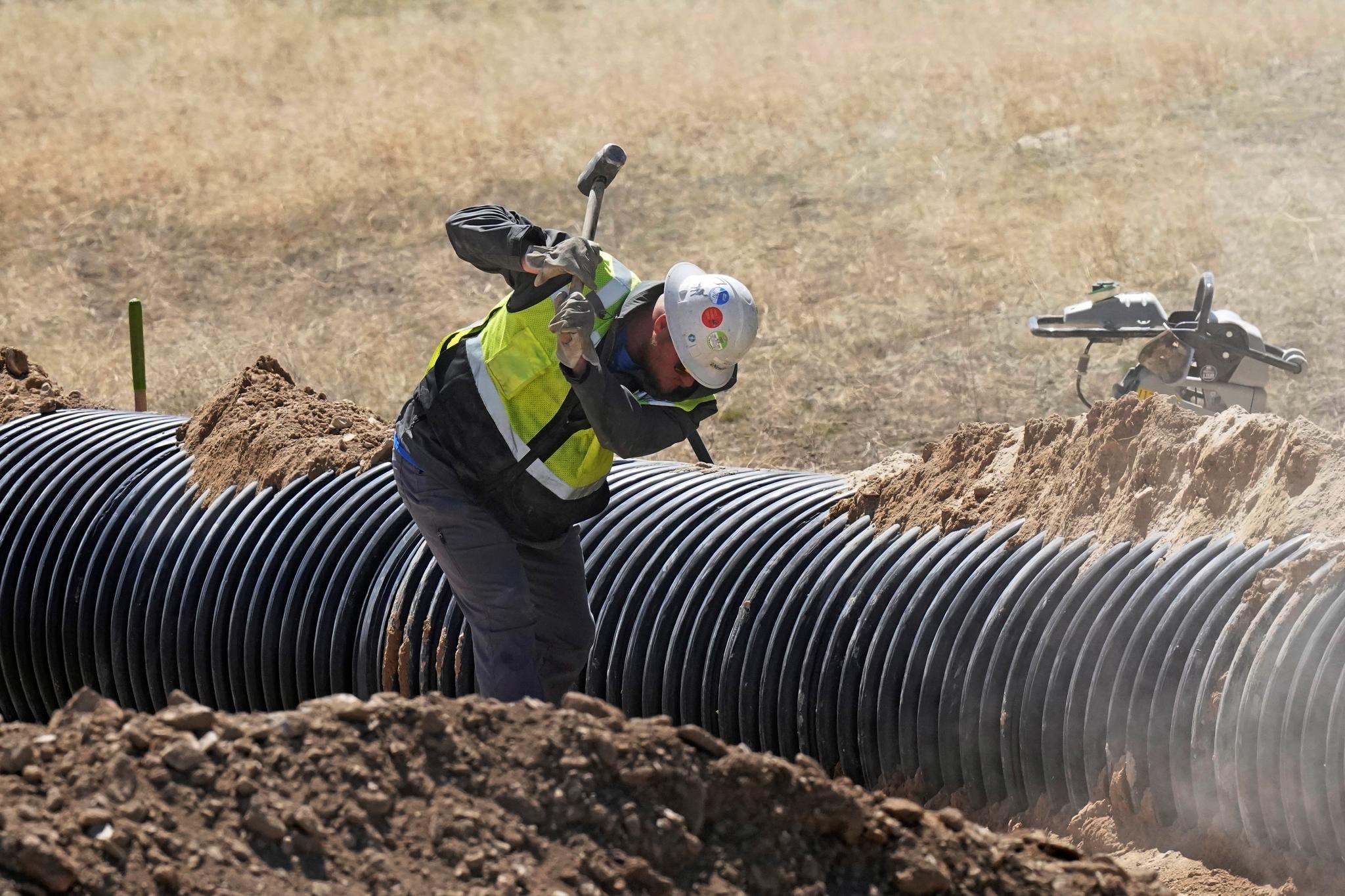 Construction continues at the Lithium Nevada Corp. mine site Thacker Pass project on April 24, 2023, near Orovada, Nev.