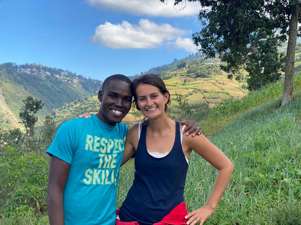 Alix Dorsainvil, right, poses with her husband, Sandro Dorsainvil
