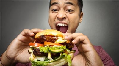 Man with burger