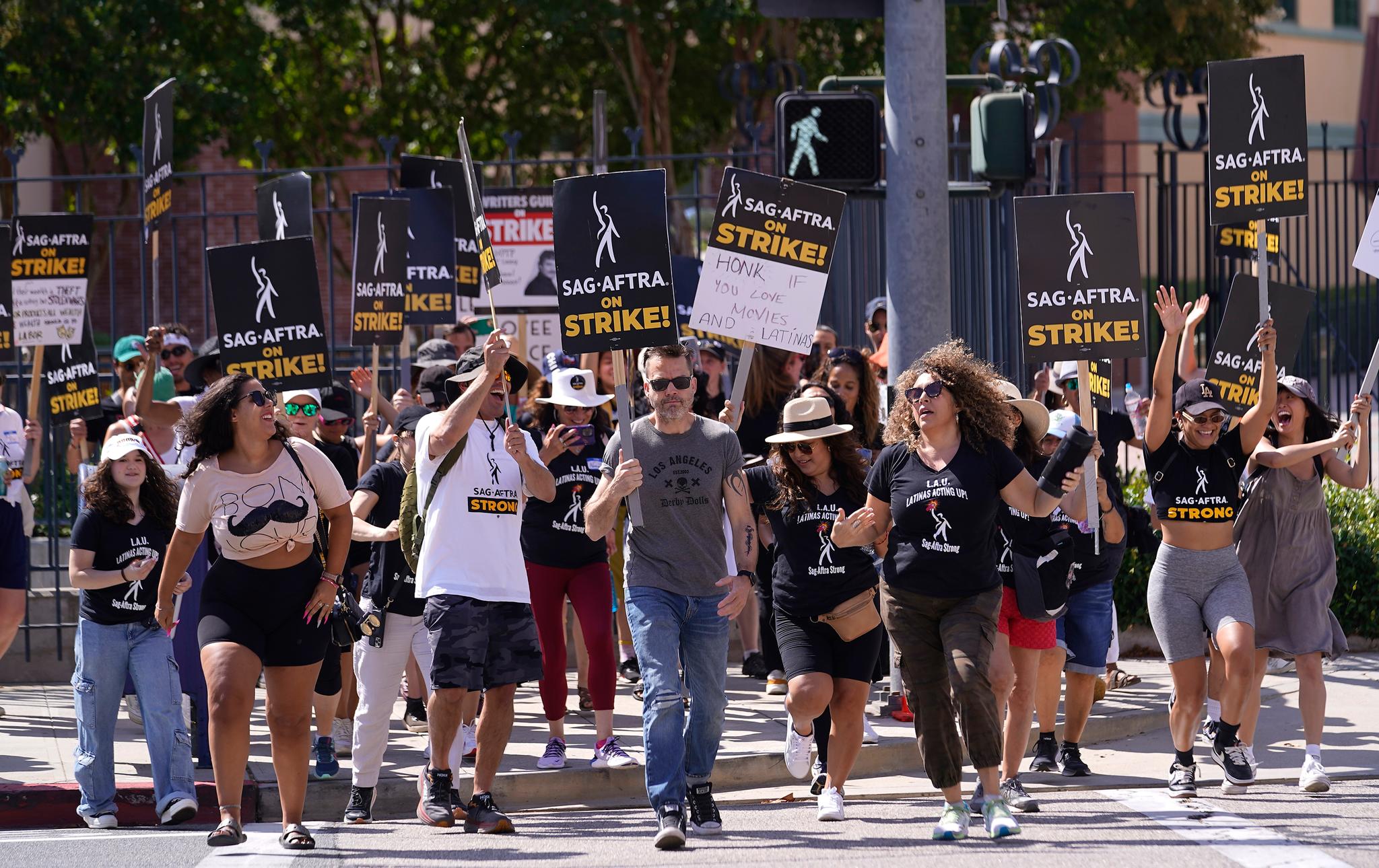 Picketers Writers and Actors Strike