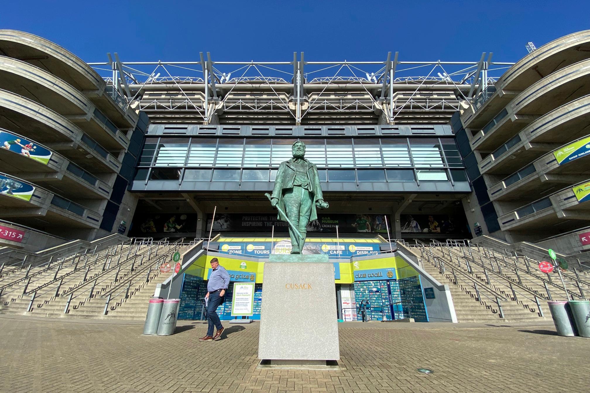 A view from outside Croke Park in Dublin, Ireland, Thursday, Aug. 24, 2023.