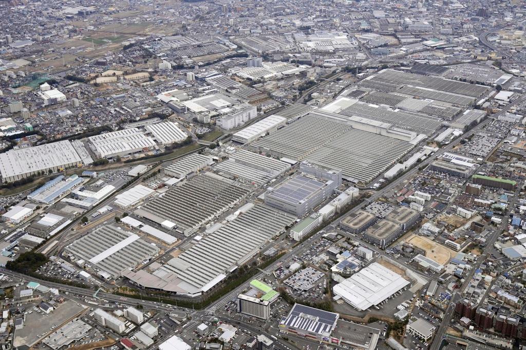 This aerial photo shows Toyota's Motomachi plant on March 1, 2022