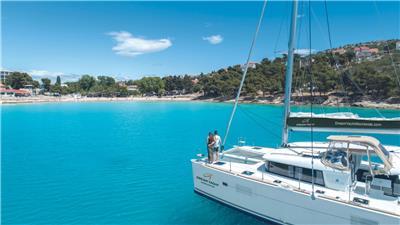 a yacht in a harbor