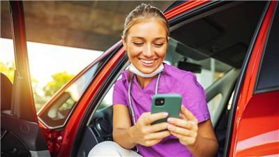 nurse with phone