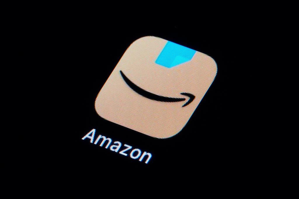 Amazon app is seen on a smartphone