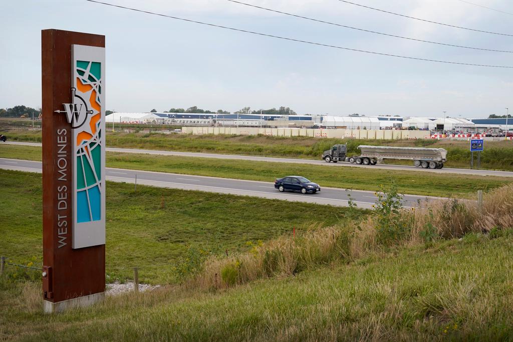 "They were pretty secretive on what they’re doing out there.” Traffic on Interstate 35 passes a Microsoft data center in West Des Moines, Iowa.