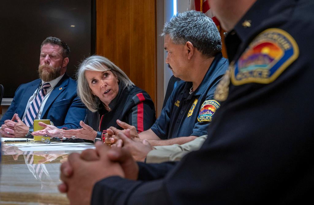 Gov. Michelle Lujan Grisham announces an order restricting people from carrying guns in Bernalillo County for 30 days 