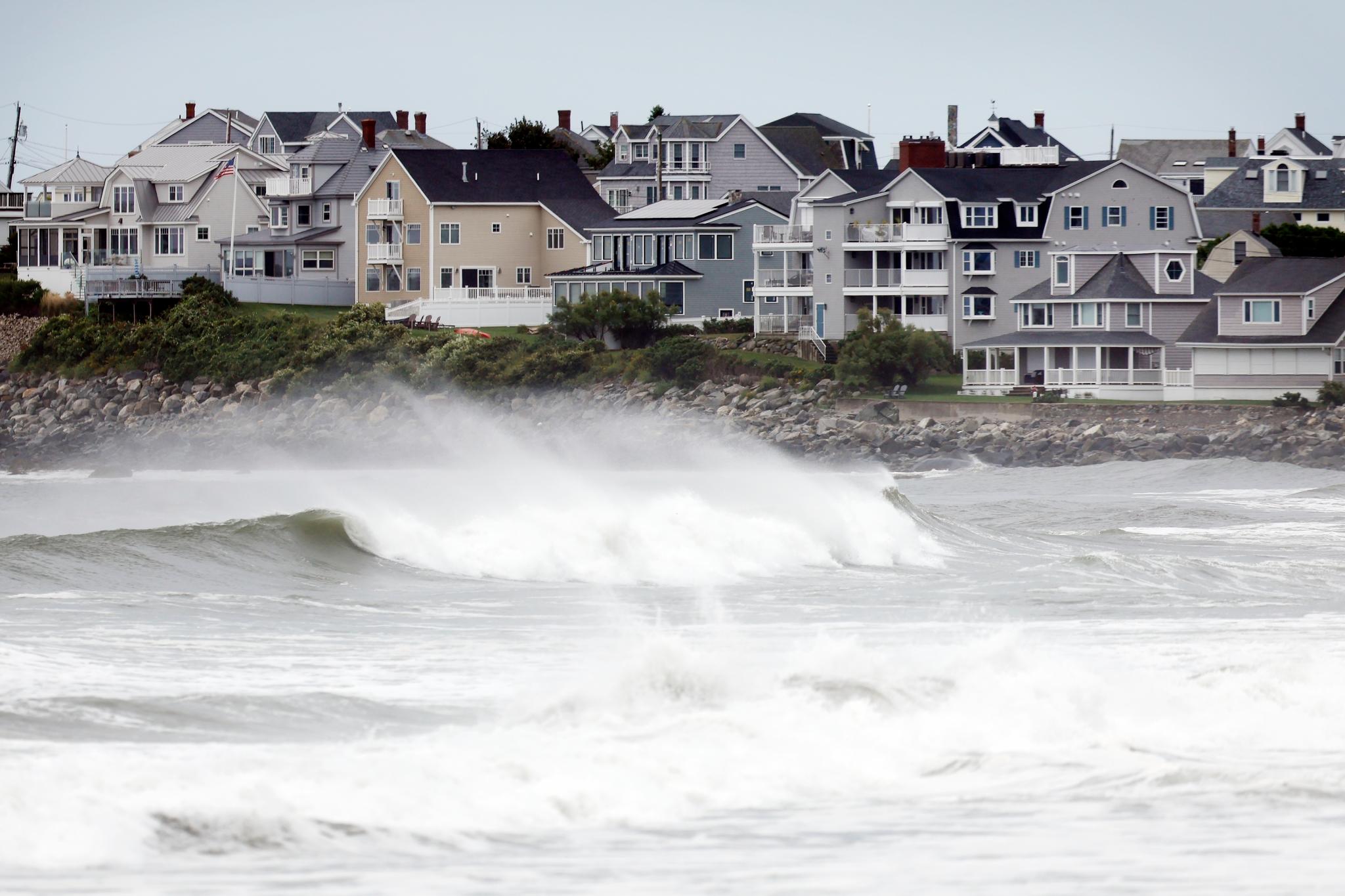 Waves come ashore, Saturday, Sept. 15, 2023, in Hampton Beach, N.H.