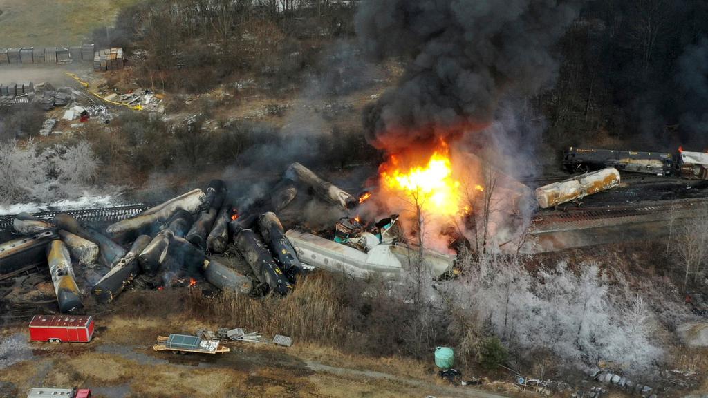 Norfolk Southern freight train that derailed in East Palestine, Ohio