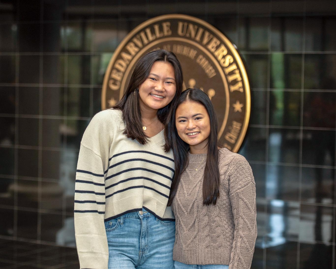 Hannah Woller (right) and Sophia Delp (left) are rooming together as freshmen at Cedarville University