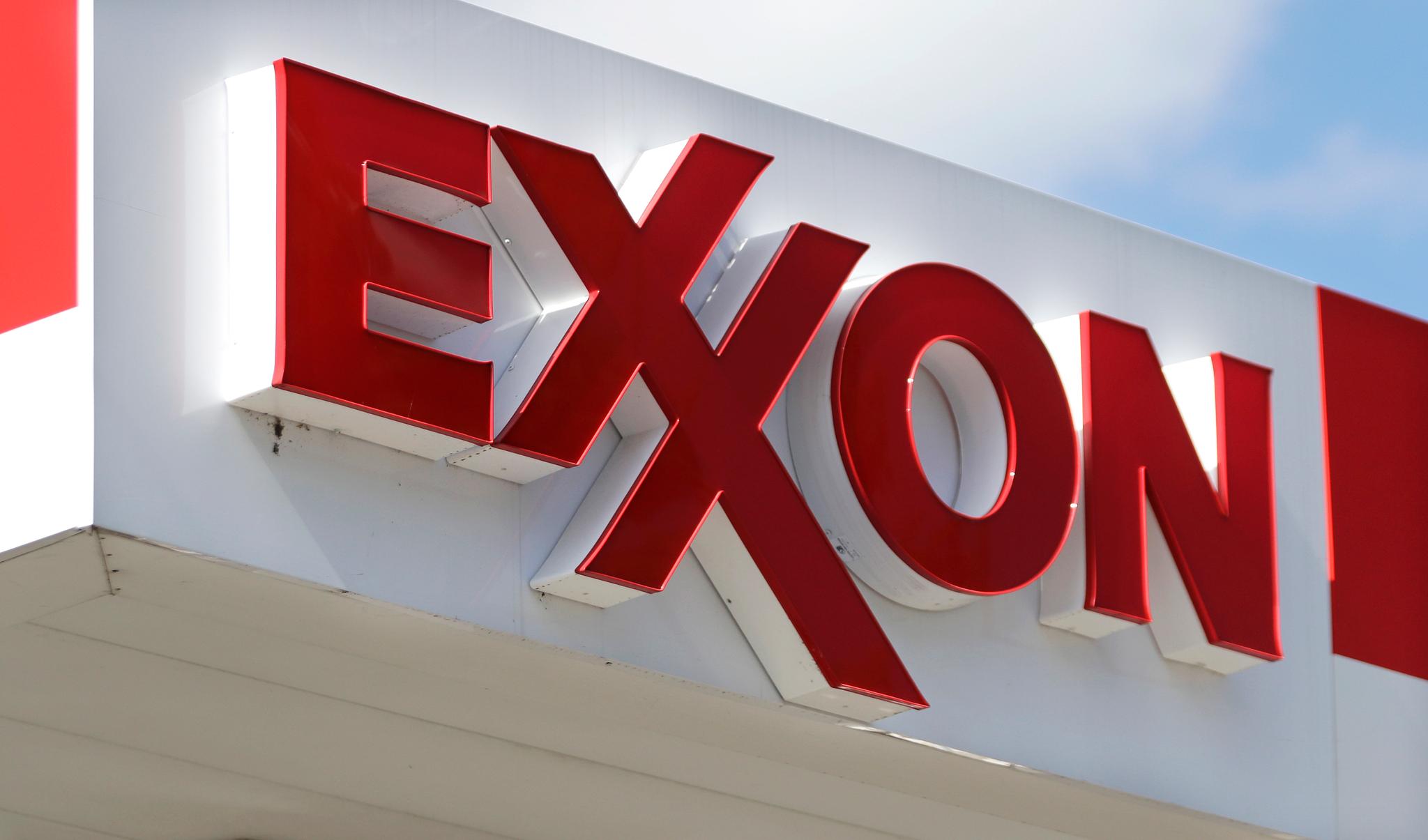  An Exxon service station sign is seen, on April 25, 2017, in Nashville, Tenn. 